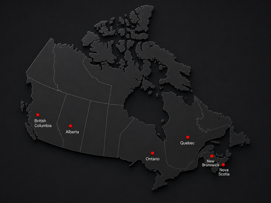 UHI Machinery Canada Map